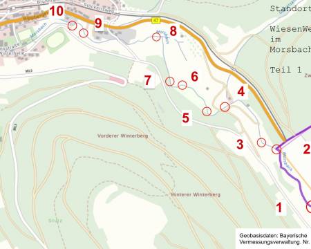 Lageplan der Wehre im Marsbachtal - 1. Teil