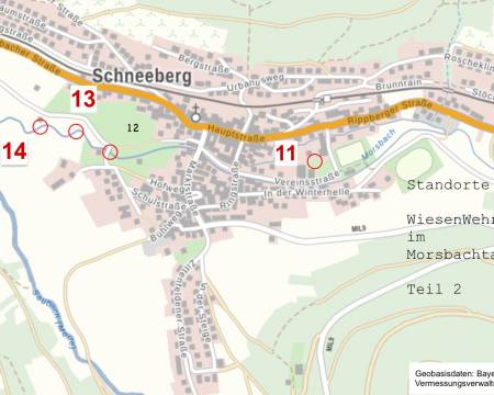 Lageplan der Wehre im Marsbachtal - 2. Teil